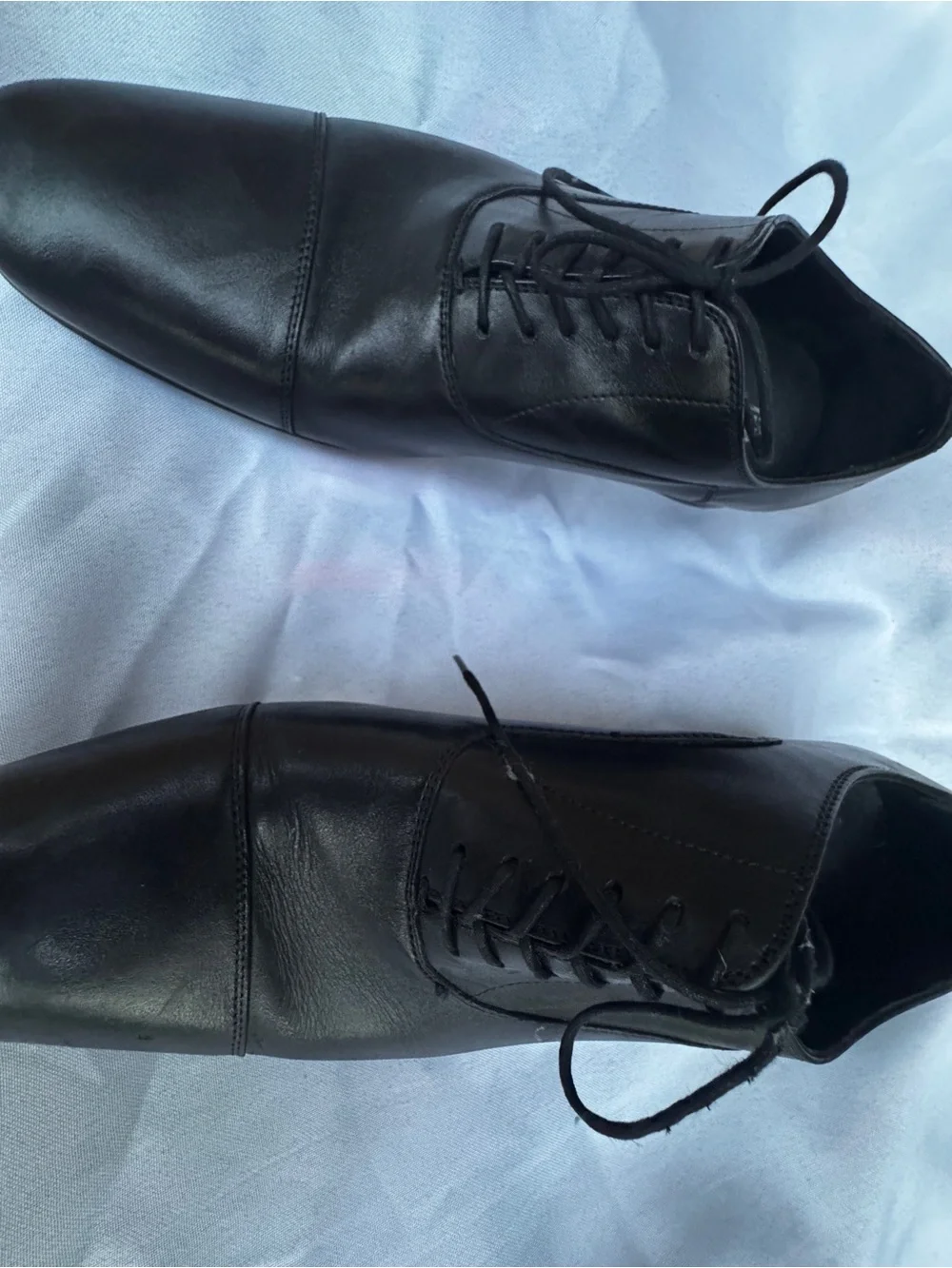 INC International Concepts Men’s Black Leather Cap-Toe Oxfords Mens size 10.5